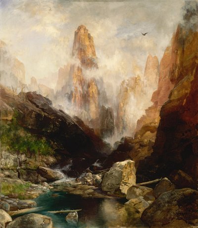 Mist in Kanab Canyon, Utah door Thomas Moran